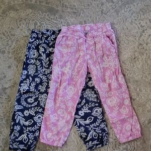 2 pairs toddler Baby Gap floral pants